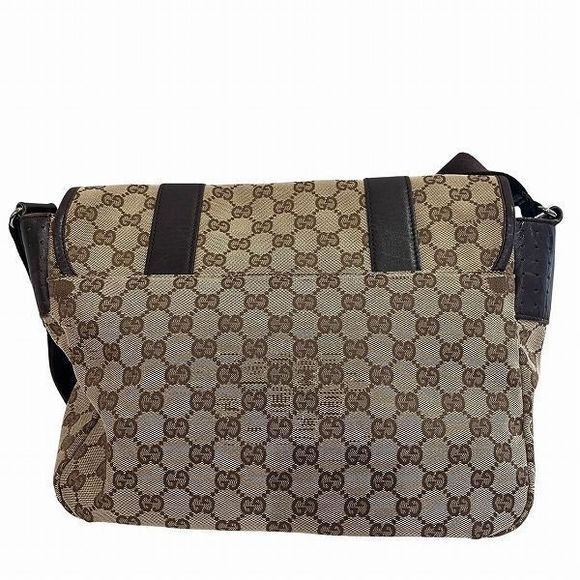 Gucci GG 145859 Brown Canvas And Leather Bag Shoulder Bag Women - Picture 2 of 9